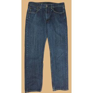 Levis Mens 505 Regular Fit Straight Leg Jeans 36x34